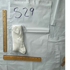 White Ribbed Crew Socks Pair in Original Packaging